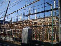 １階建て方工事中
