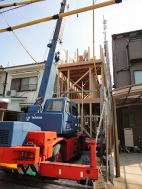 建て方作業中
